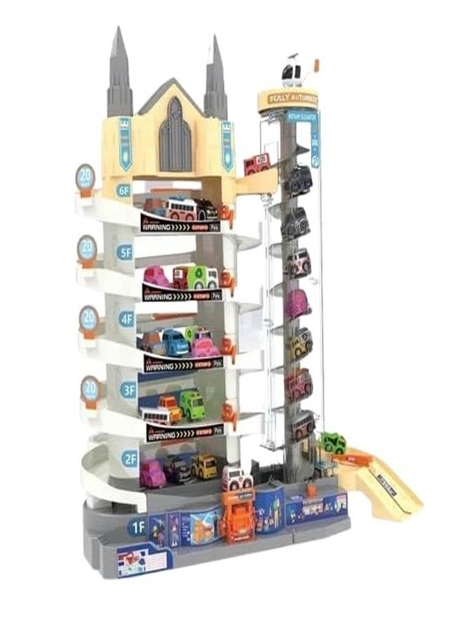 KONIGIN Play Game City Passenger Track and Parking Car Garage Toy Set Vehicle Set Toy for Children Boys Girls (Multicolor) - Image 1